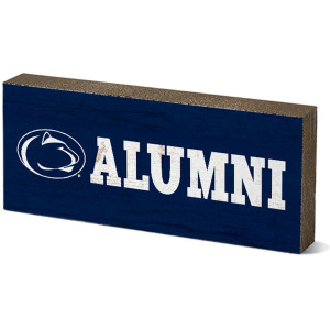 wooden sign distressed Alumni and Penn State Athletic Logo